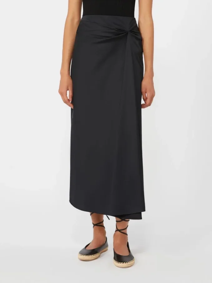 Cotton satin skirt, black Cotton satin skirt, black