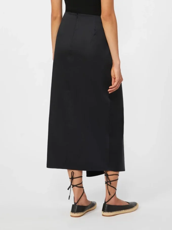 Cotton satin skirt, black Cotton satin skirt, black