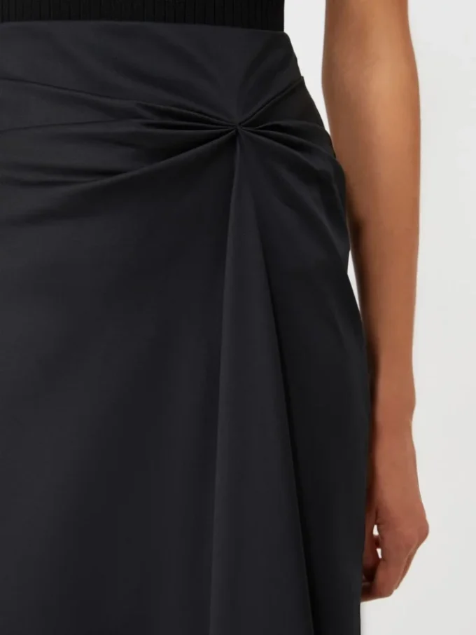 Cotton satin skirt, black Cotton satin skirt, black