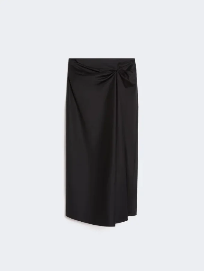 Cotton satin skirt, black Cotton satin skirt, black