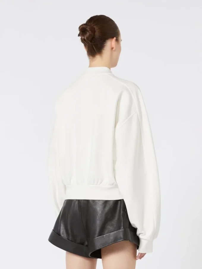 Cotton stretch sweatshirt, ivory