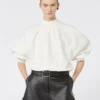 Cotton stretch sweatshirt, ivory