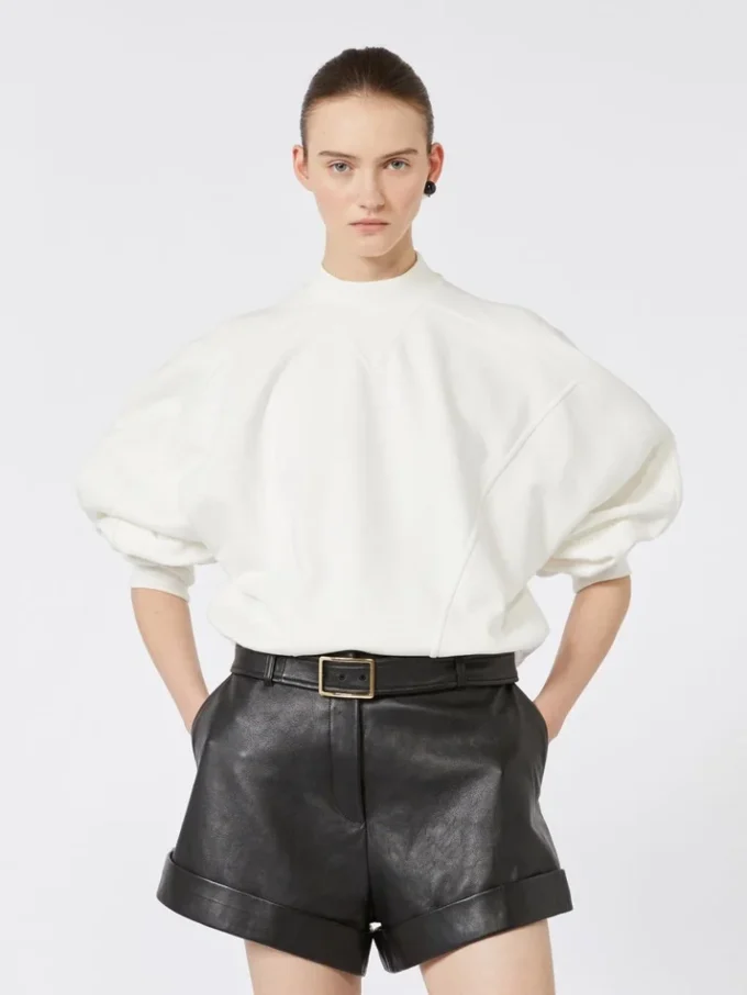 Cotton stretch sweatshirt, ivory