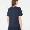 Cotton t-shirt with graphic print, navy