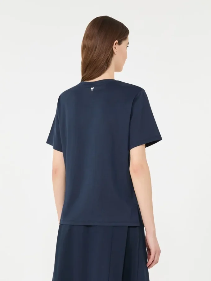 Cotton t-shirt with graphic print, navy