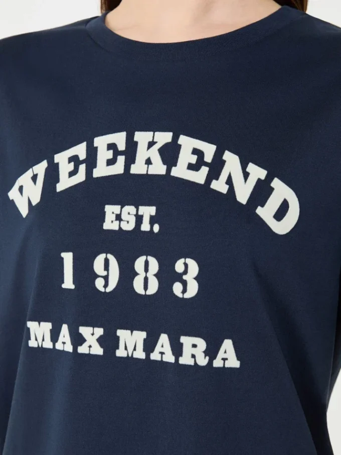 Cotton t-shirt with graphic print, navy