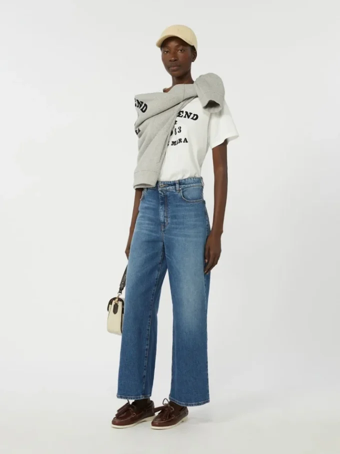 Cotton t-shirt with graphic print, white