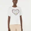 Cotton t-shirt with graphic print, white
