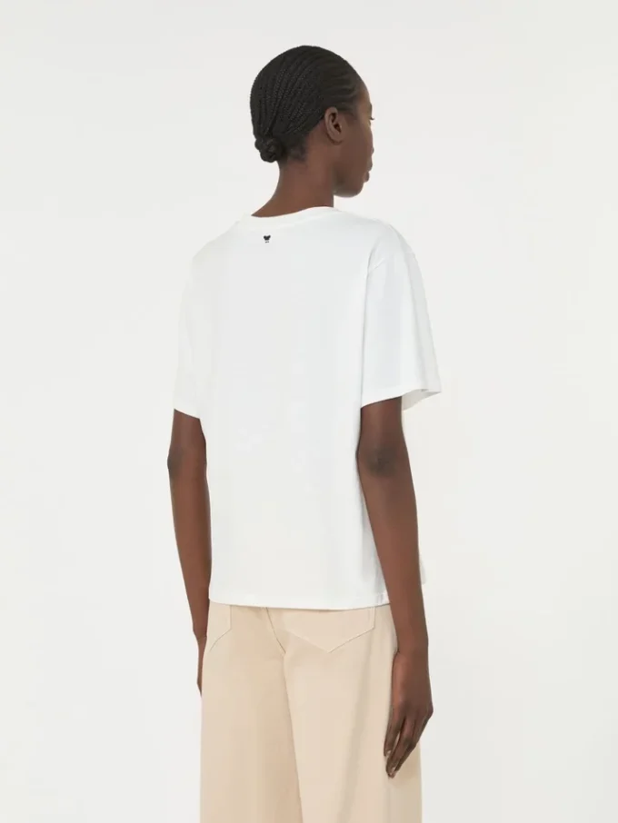 Cotton t-shirt with graphic print, white