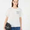 Cotton t-shirt with graphic print, white