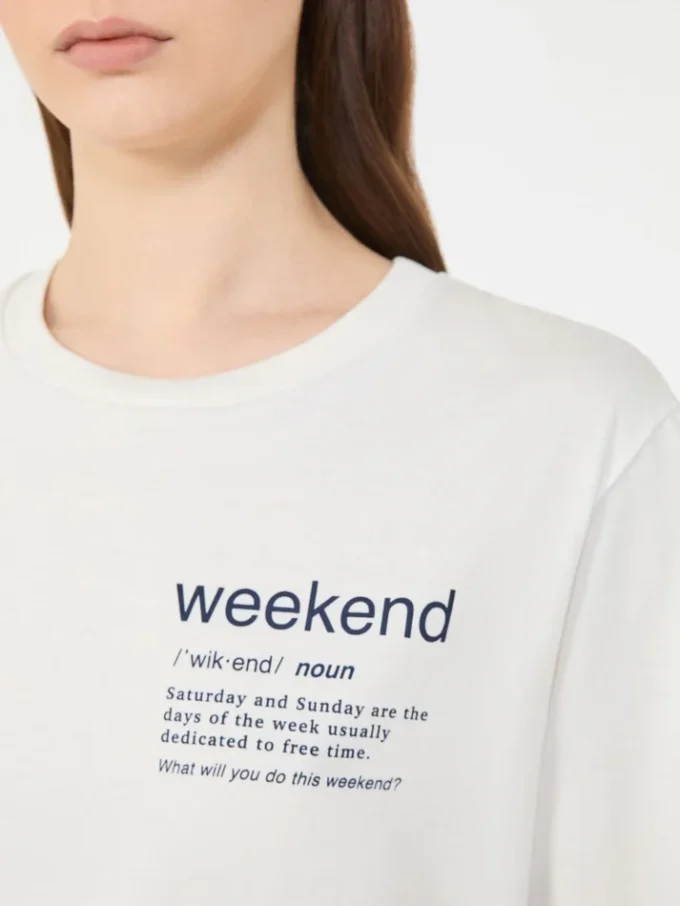Cotton t-shirt with graphic print, white