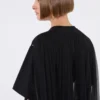 Cotton t-shirt with pleated back, black
