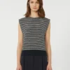 Cotton yarn gilet, navy