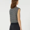 Cotton yarn gilet, navy