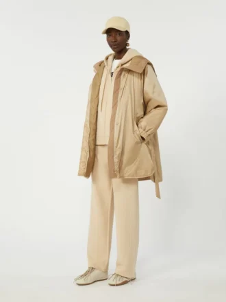 Cotton zip-up sweatshirt, sand