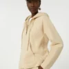 Cotton zip-up sweatshirt, sand