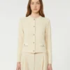 Cropped cotton cardigan, ecru