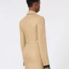 Cropped jacket in linen twill, camel
