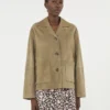 Cropped suede jacket, mud