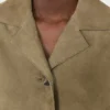 Cropped suede jacket, mud