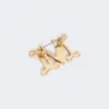 Crystal-adorned monogram brooch, optical white