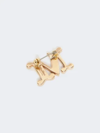 Crystal-adorned monogram brooch, optical white