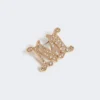 Crystal-adorned monogram brooch, optical white