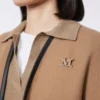 Crystal-adorned monogram brooch, optical white