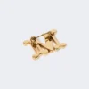 Crystal-adorned monogram brooch, red