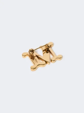 Crystal-adorned monogram brooch, red