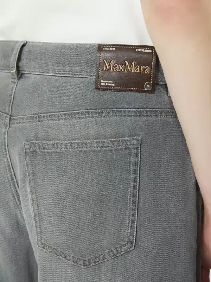 Denim barrel-leg jeans, medium grey