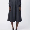 Denim-look cotton midi skirt, midnightblue Denim-look cotton midi skirt, midnightblue