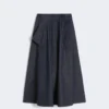 Denim-look cotton midi skirt, midnightblue Denim-look cotton midi skirt, midnightblue