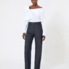 Denim-look cotton trousers, midnightblue