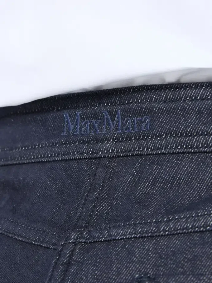Denim-look cotton trousers, midnightblue