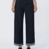Denim turn-up jeans, ultramarine