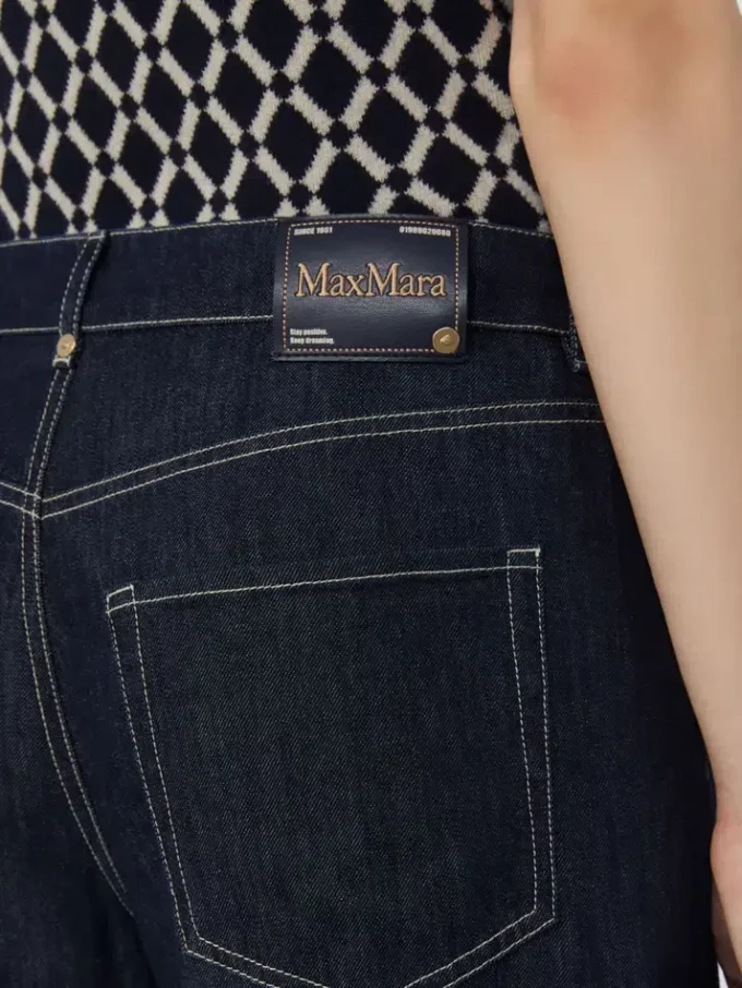 Denim turn-up jeans, ultramarine