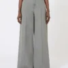 Denim wide-leg trousers, black