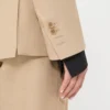 Double-breasted blazer in pure linen natta, camel Double-breasted blazer in pure linen natta, camel