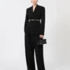 Flowing cady trousers, black Flowing cady trousers, black