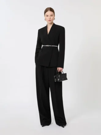 Flowing cady trousers, black