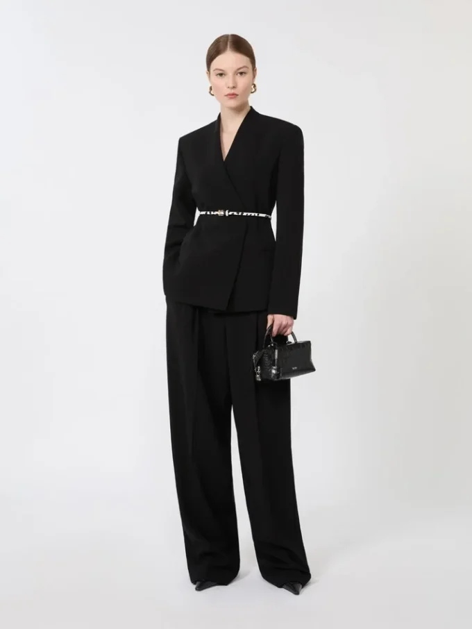 Flowing cady trousers, black Flowing cady trousers, black