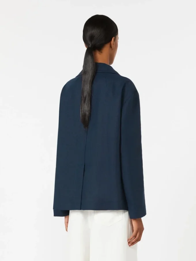 Double-breasted linen jacket, midnightblue