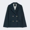 Double-breasted linen jacket, midnightblue