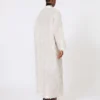 Double-breasted overcoat in fil coupa jacquard, sand Double-breasted overcoat in fil coupa jacquard, sand