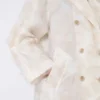Double-breasted overcoat in fil coupa jacquard, sand Double-breasted overcoat in fil coupa jacquard, sand