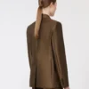 Double-breasted shantung blazer, kaki Double-breasted shantung blazer, kaki