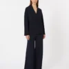 Double-breasted viscose crepe jacket, ultramarine Double-breasted viscose crepe jacket, ultramarine