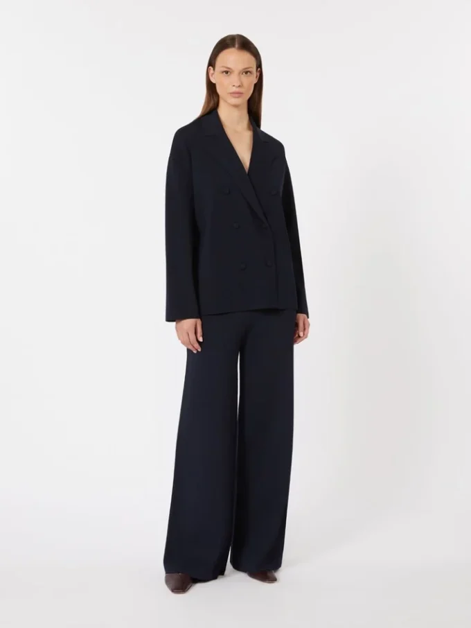 Double-breasted viscose crepe jacket, ultramarine Double-breasted viscose crepe jacket, ultramarine