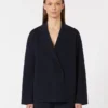 Double-breasted viscose crepe jacket, ultramarine Double-breasted viscose crepe jacket, ultramarine